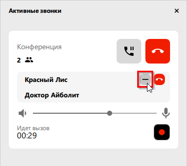 Исключить участника из конференции